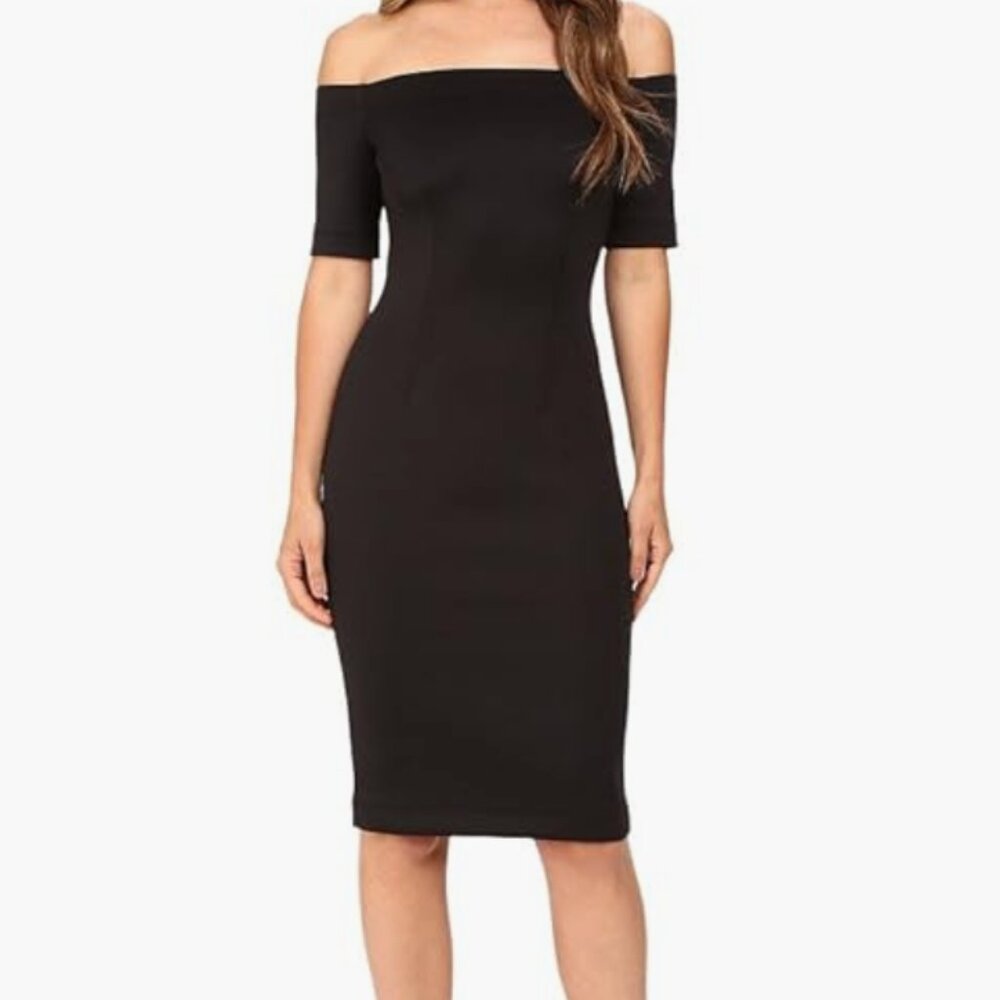 Yigal Azrouel Off The Shoulder Scuba Body Con Dress - Size 4